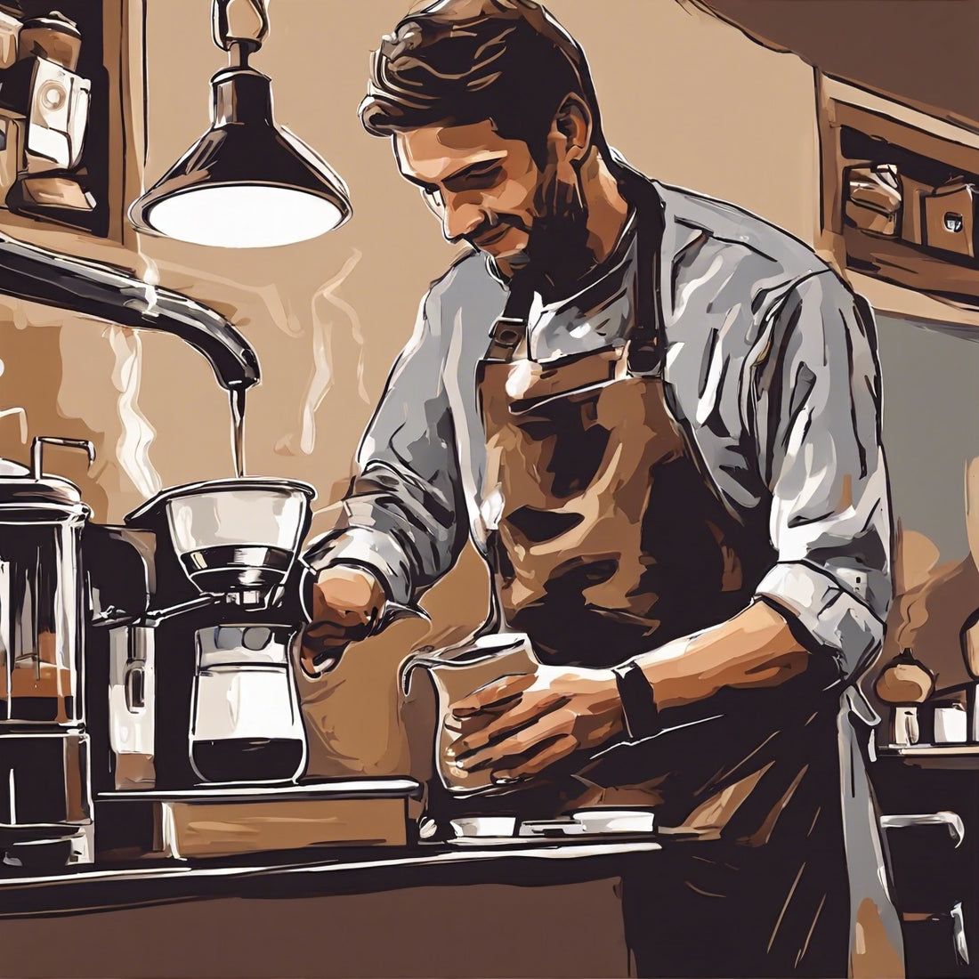brewing coffee