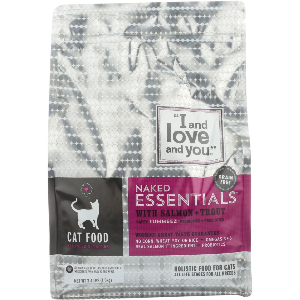 I LOVE YOU Naked Essentials Kibble Salmon Trout Cat Food 3.4