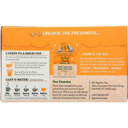 BIGELOW: Herbal Tea Caffeine Free Perfect Peach, 20 Tea Bags
