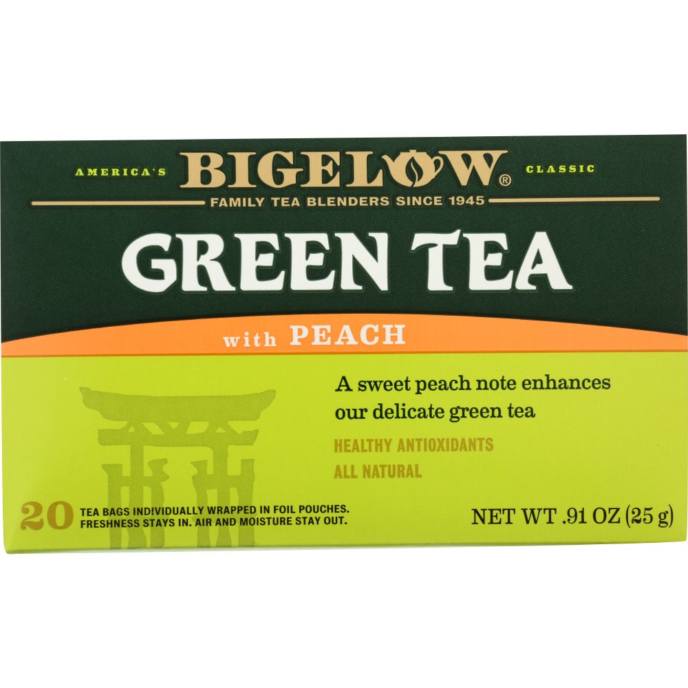 BIGELOW: Green Tea With Peach 20 Tea Bags, 0.91 oz