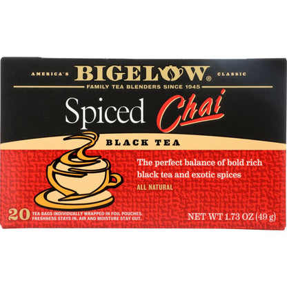 BIGELOW: Spiced Chai Black Tea 20 Tea Bags, 1.73 oz