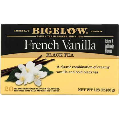BIGELOW: French Vanilla Black Tea 20 Tea Bags, 1.28 oz