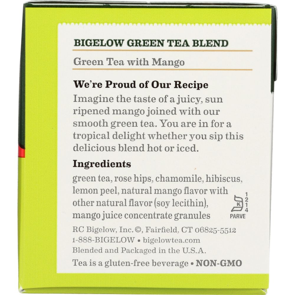 BIGELOW: Green Tea With Mango Healthy Antioxidants 20 Tea Bags, 0.91 oz