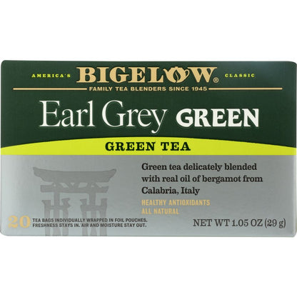 BIGELOW: Earl Grey Green Tea Healthy Antioxidants 20 Tea Bags, 1.05 oz