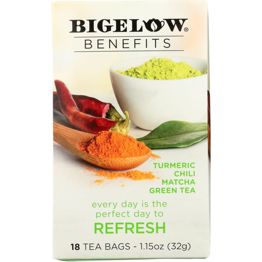 BIGELOW: Benefits Turmeric Chili Matcha Green Tea 18 Bags, 1.15 oz