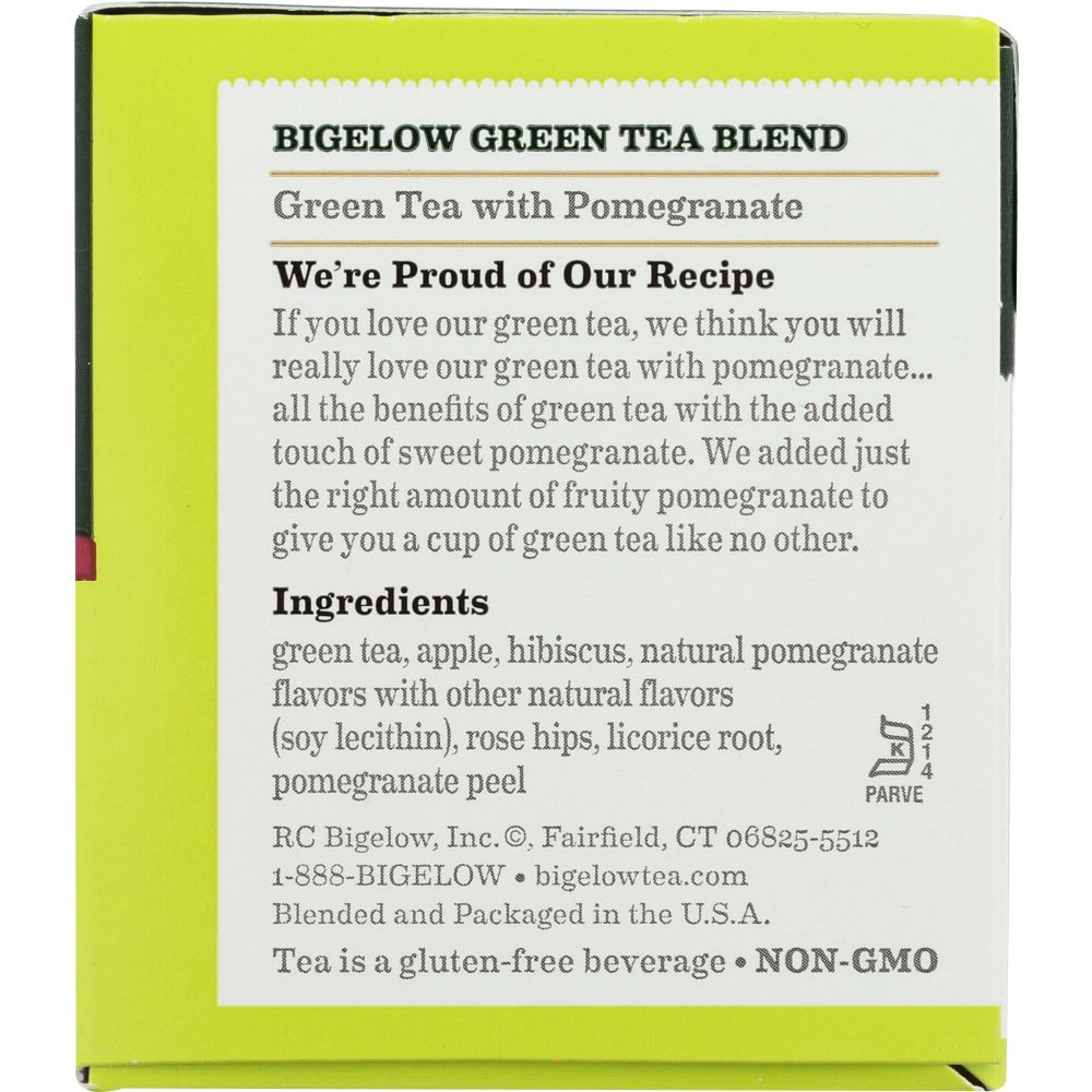 BIGELOW: Green Tea With Pomegranate 20 Tea Bags, 1.37 oz