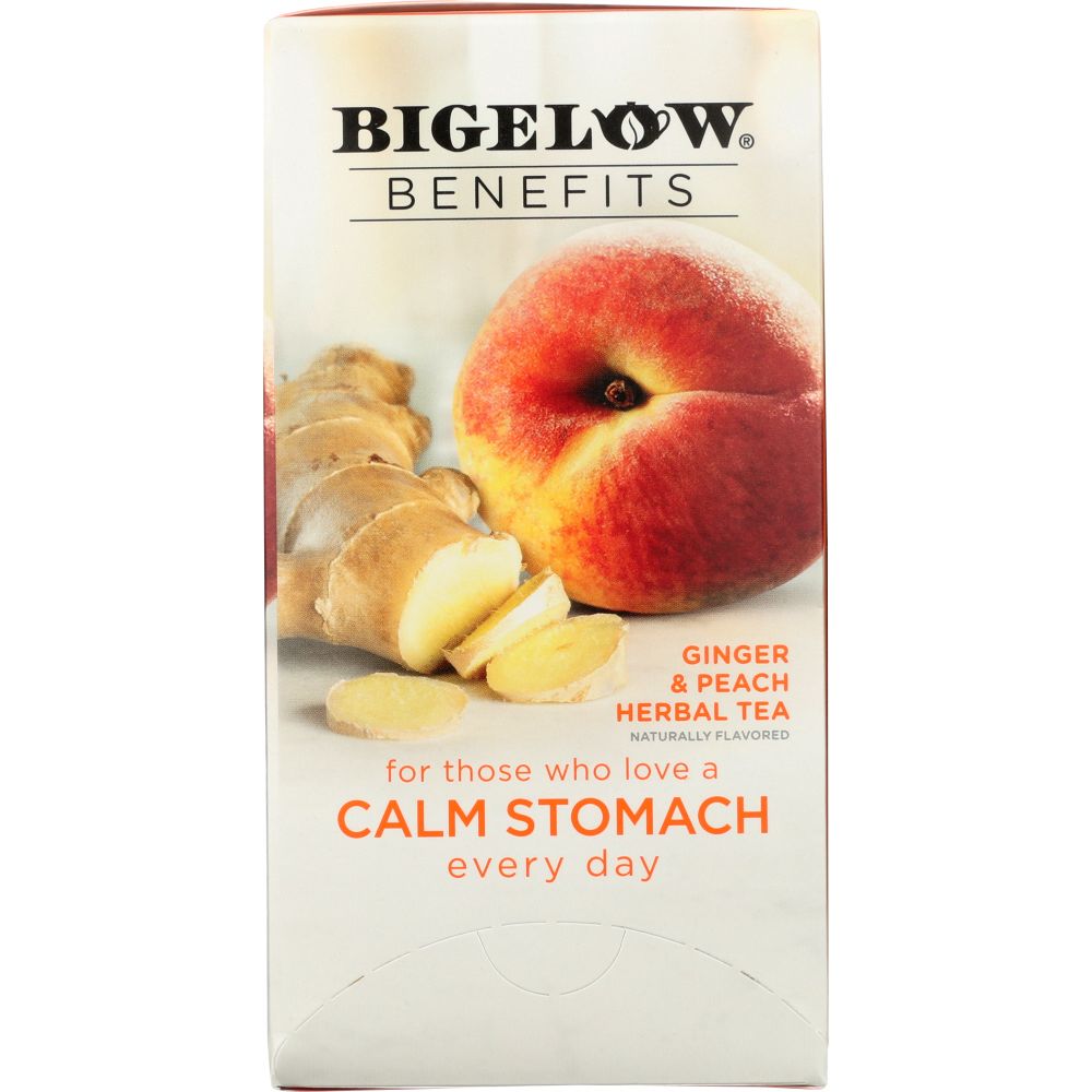 BIGELOW: Benefits Ginger and Peach Herbal Tea 18 Bags, 1.35 oz