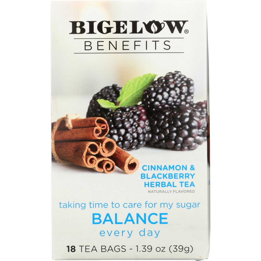 BIGELOW: Benefits Cinnamon and Blackberry Herbal Tea 18 Bags, 1.39 oz