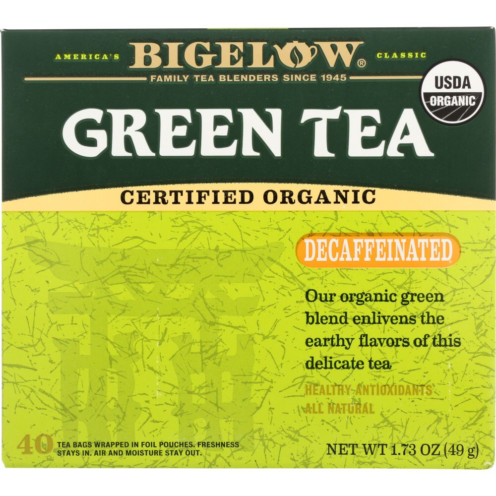 BIGELOW: Organic Green Tea Decaf 40 Bags, 1.73 oz