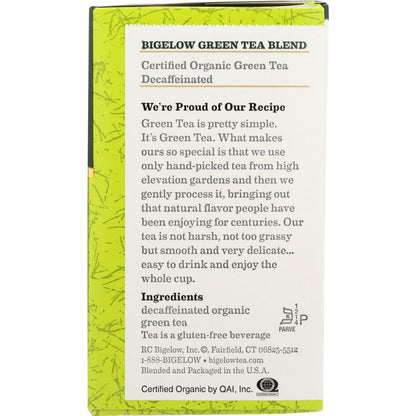 BIGELOW: Organic Green Tea Decaf 40 Bags, 1.73 oz