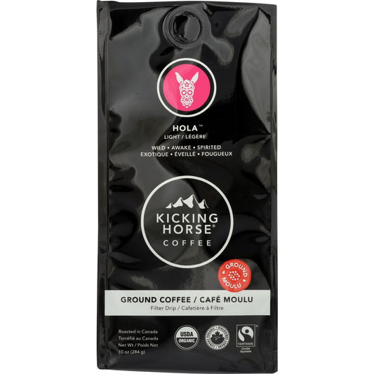 KICKING HORSE: Organic Hola Light Roast Ground Coffee, 10 oz
