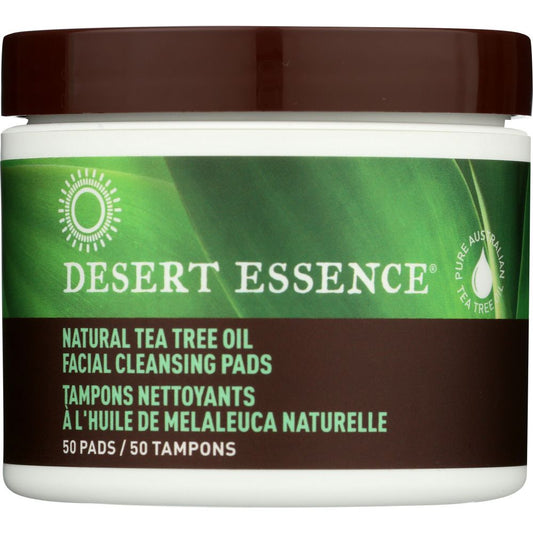 DESERT ESSENCE: Natural Tea Tree Oil Facial Cleansing Pads Original, 50 pc