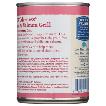 BLUE BUFFALO: Wilderness Adult Dog Food Salmon and Chicken Grill, 12.50 oz