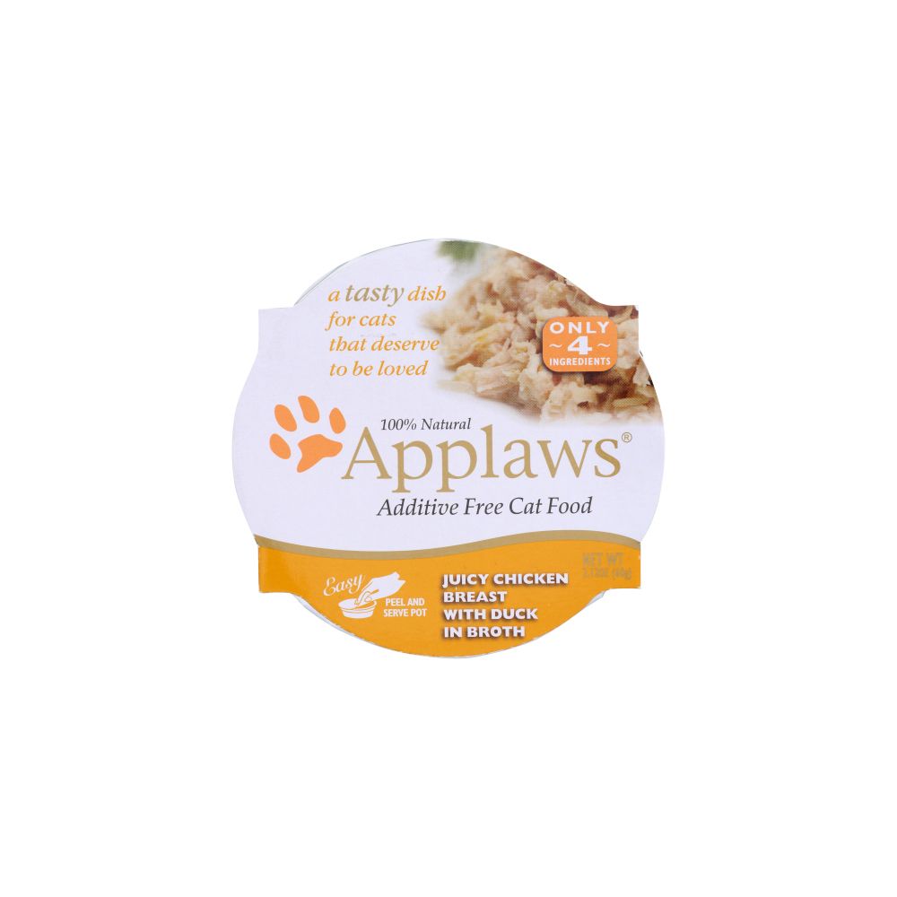 APPLAWS: Cat Pots Juicy Chicken Breast with Duck Peel Top Cat Food, 2.12 oz