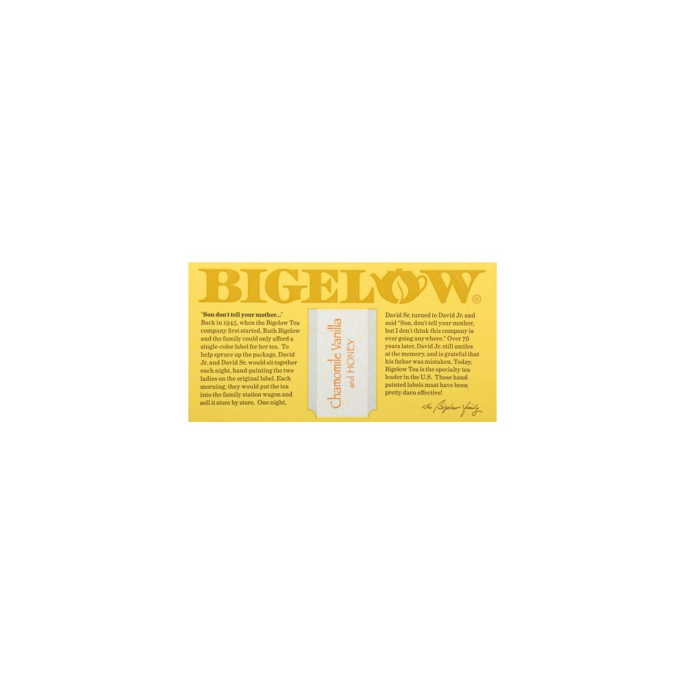 BIGELOW: Chamomile Vanilla Honey Herbal Tea 20 Bags, 1.28 oz
